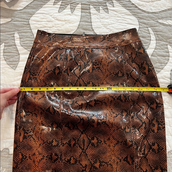 Snake skin print faux leather skirt. Worn once. - Picture 5 of 8